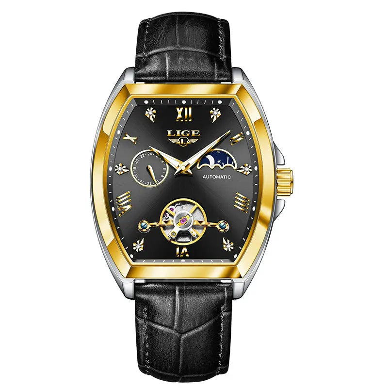 Men's Tourbillon Mechanical Watch Multifunctional Waterproof Easy Bazaar