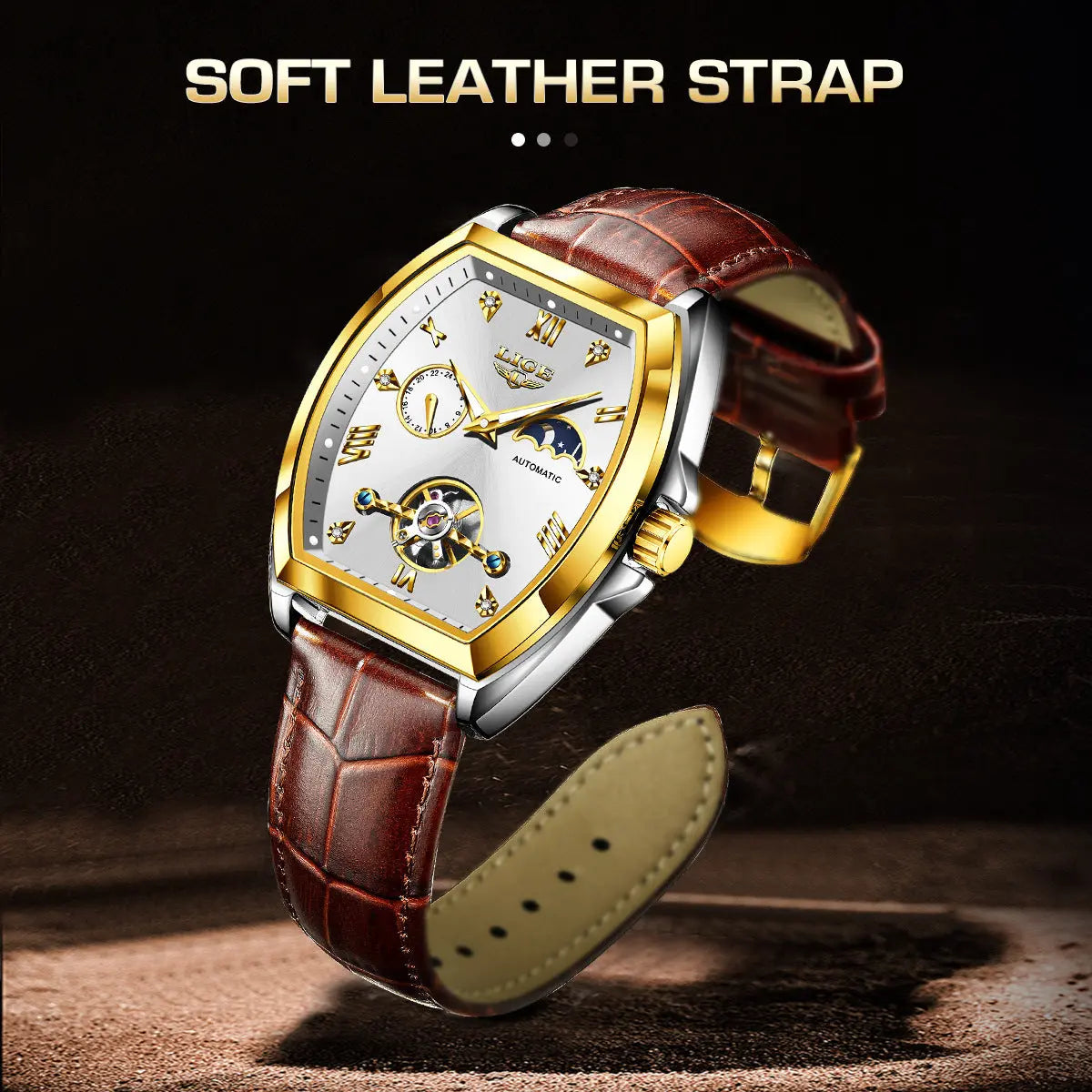 Men's Tourbillon Mechanical Watch Multifunctional Waterproof Easy Bazaar