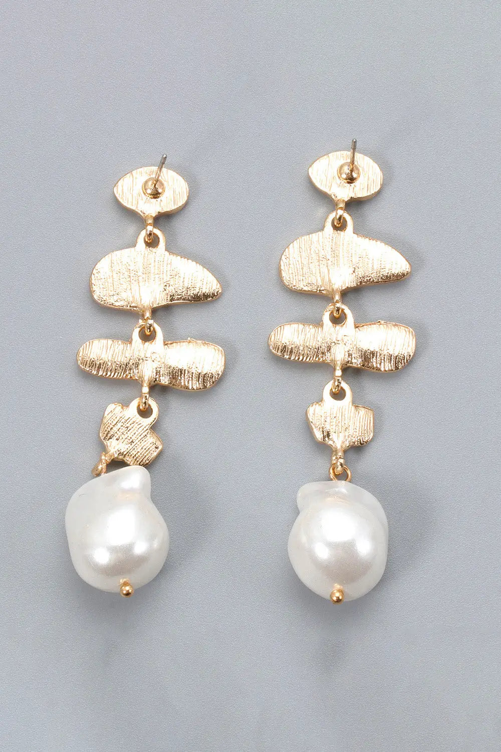 Abnormal Shape Zinc Alloy Synthetic Pearl Dangle Earrings Trendsi