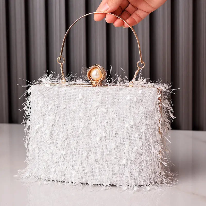 Tassel Handbags Women Dress Party Evening Bag Fashion Luxury Designer Square Bags Crossbody Shoulder Bag Ladies Easy Bazaar