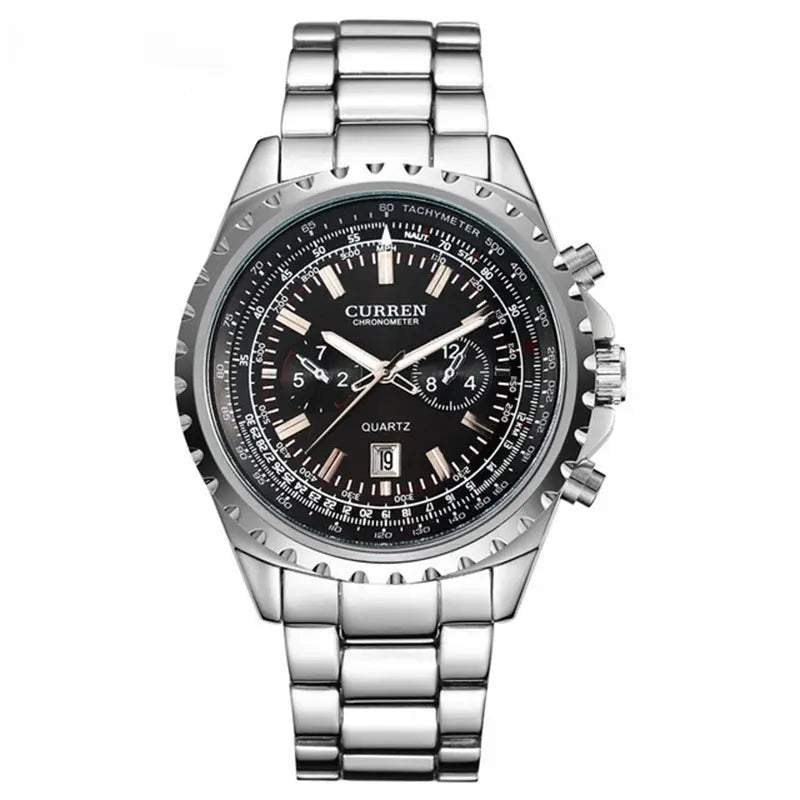 Men's Casual Quartz Movement Steel Band Wrist Business Watch Easy Bazaar