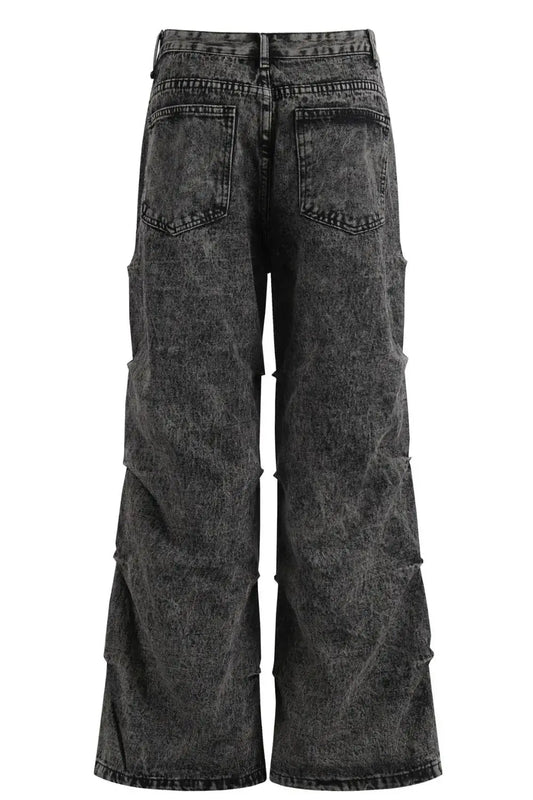 Men's Washed Wide Leg Jeans Trendsi