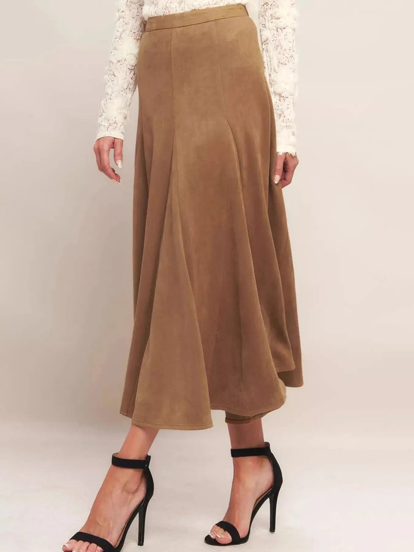 Flowy A-Line Midi Skirt Trendsi