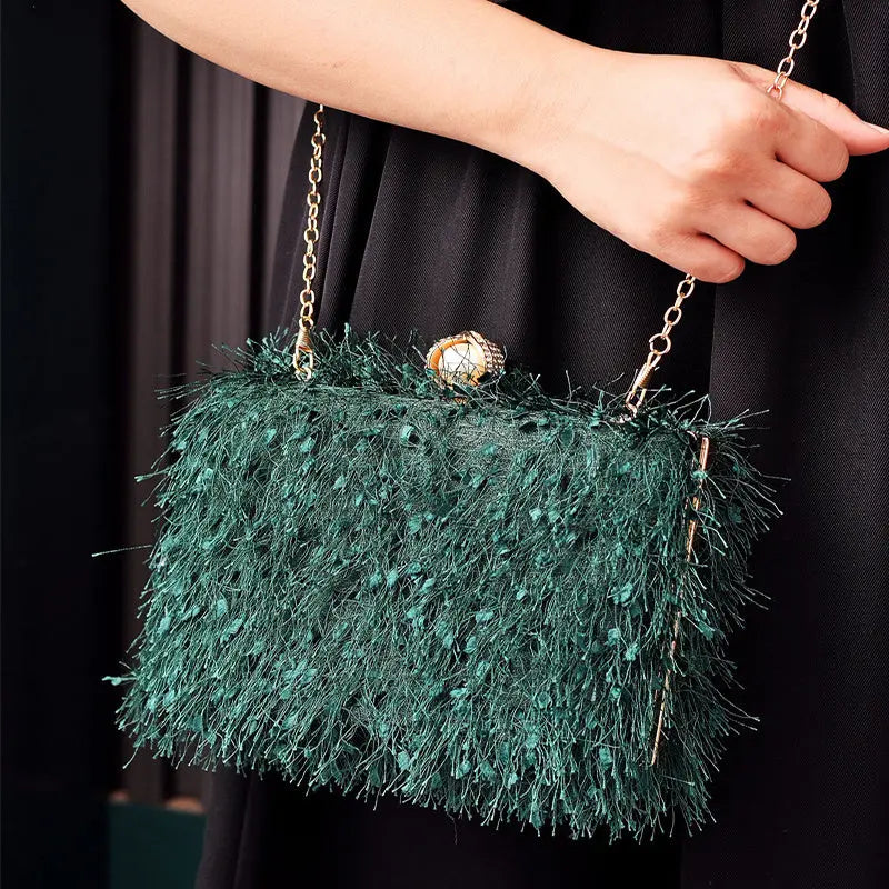 Tassel Handbags Women Dress Party Evening Bag Fashion Luxury Designer Square Bags Crossbody Shoulder Bag Ladies Easy Bazaar