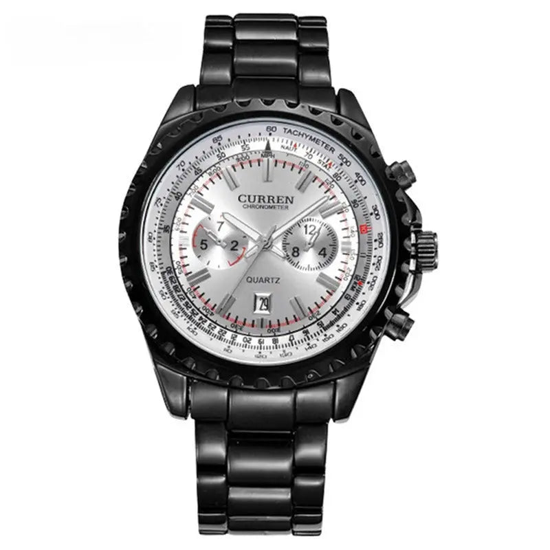 Men's Casual Quartz Movement Steel Band Wrist Business Watch Easy Bazaar