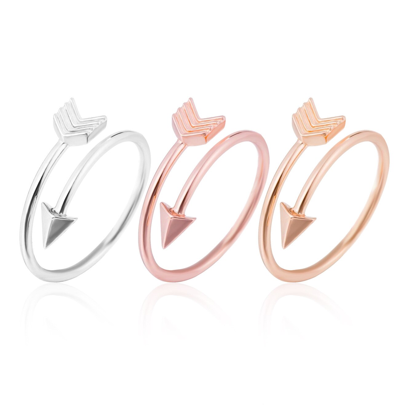 Stainless Steel Arrow Rings For Women Adjustable Open Knuckle Ring Men Simple Creative