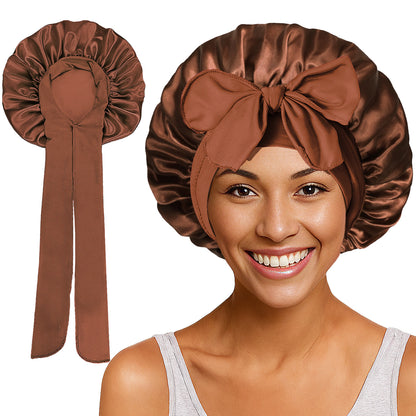 Elastic ribbon satin round hat