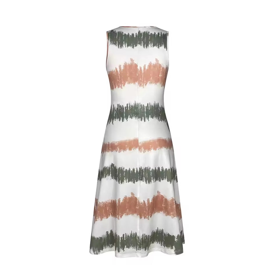 Long Dress A-line Pure Color Cardigan Top Two-piece Set