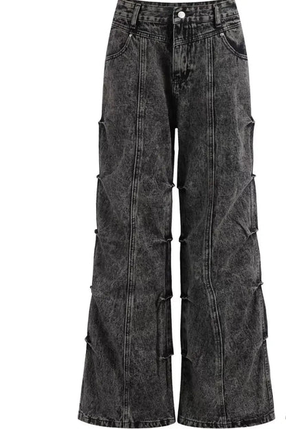 Men's Washed Wide Leg Jeans Trendsi