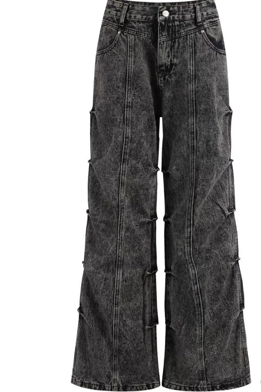 Men's Washed Wide Leg Jeans Trendsi