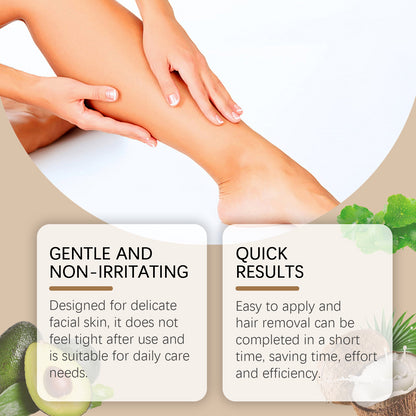 Hoygi Coconut Gentle Facial Hair Removal Cream, Facial Hair Removal Men And Women Lip Hair Beard Gentle Non-Irritating