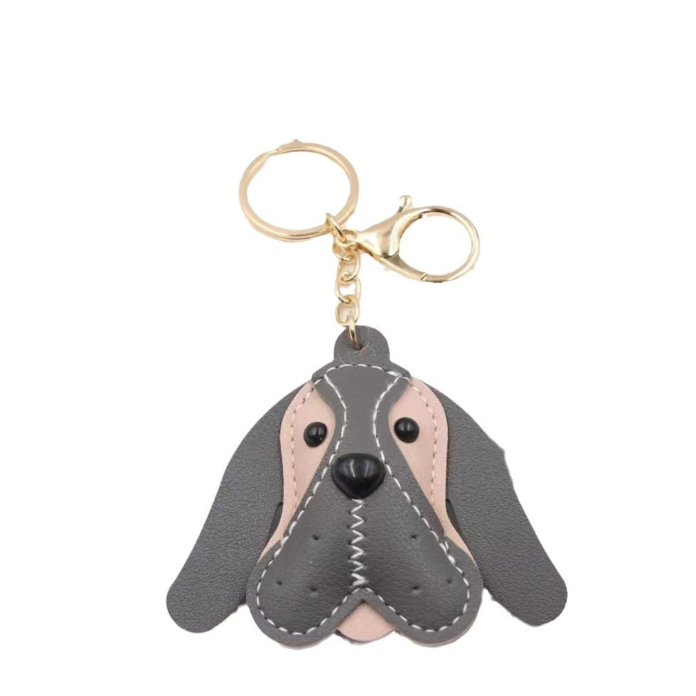 Cute Puppy Leather Key Chain Handbag Pendant