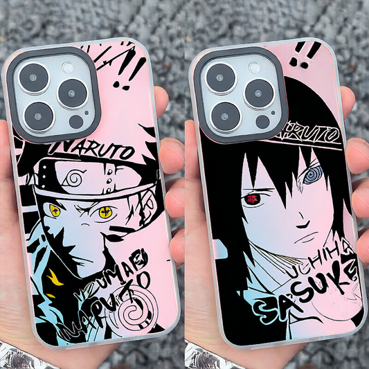 Sharingan Sasuke phone cover naruto case with curse mark design ```  ## Image 2 (Second image): ``` Sharingan Sasuke phone cover showing Uchiha clan symbol and Sharingan eye ```  ## Image 3 (Third image): ``` Sharingan Sasuke phone cover naruto anime case back view design