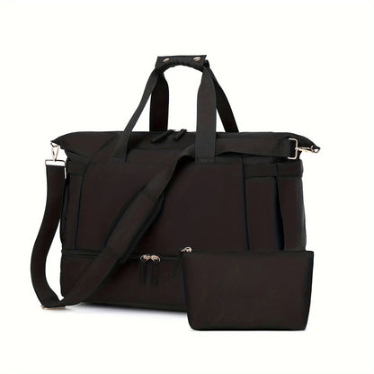 Women's Travel Duffel Bag, Sports Gym Yoga Duffel Bag Weekender Overnight Totes Bag Easy Bazaar