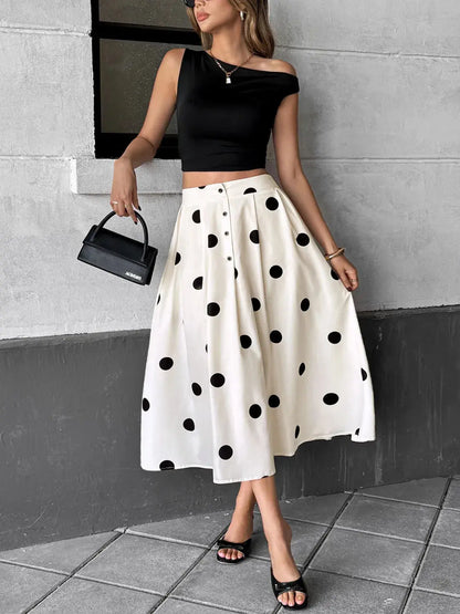 Polka Dot Skirt Trendsi