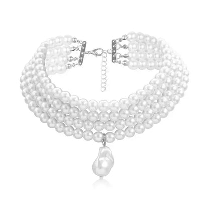 Women Necklace Fashion Simple Ladies Exquisite Temperament Multi Layers Pearl Pendant Clavicle Chain Girl Accessories eprolo