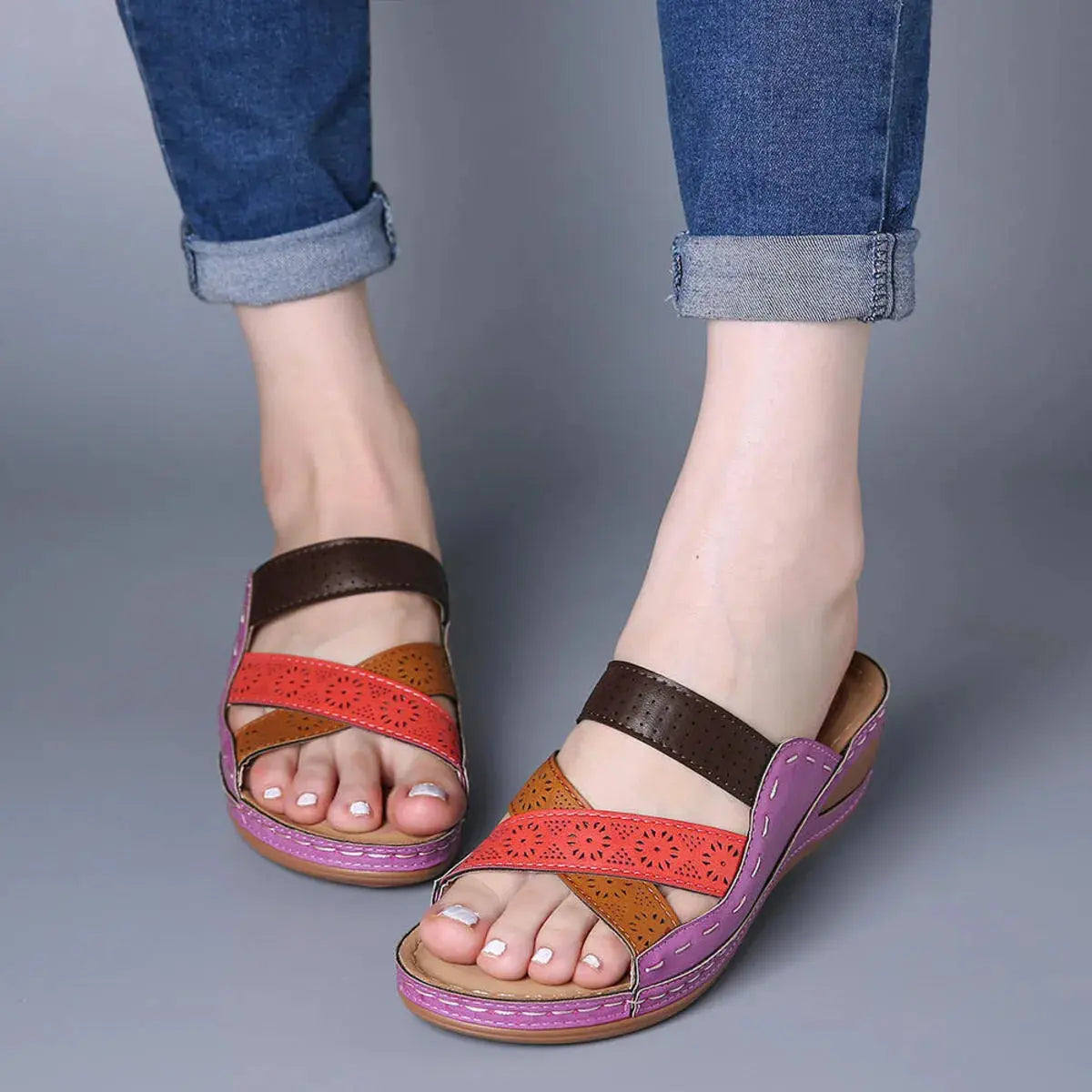 Crisscross Casual Wedge Sandals Trendsi
