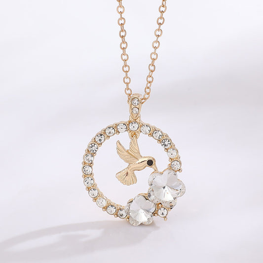 Crystal Hummingbird Pendant for Women