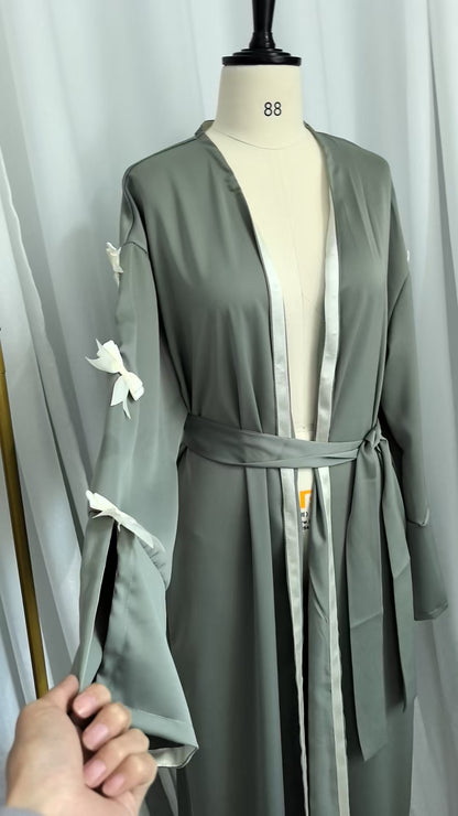 Loriya Arabic Women's Butterfly Knot Abaya Loose Dress