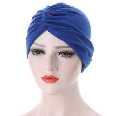 Muslim Women Stretch Cotton Striped Beanie Turban Chemo Hat Head Wrap Cap Headwear for Cancer Patients