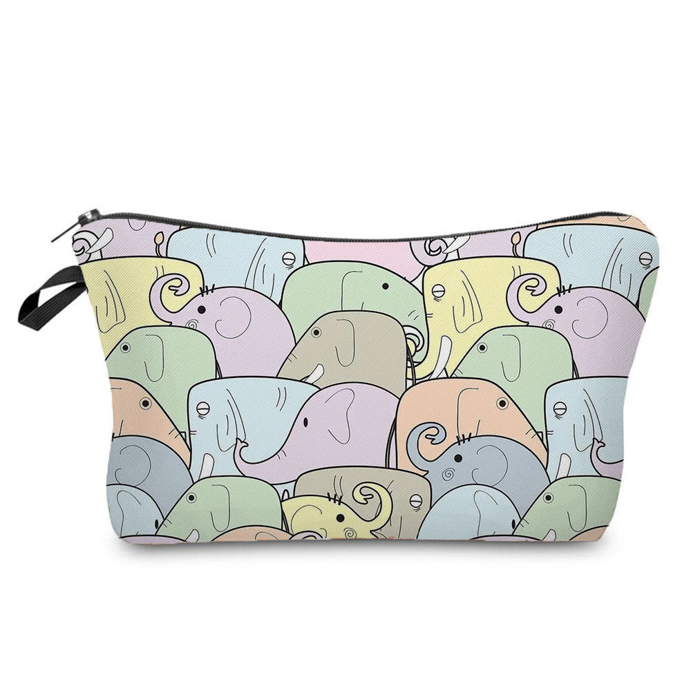 Portable Compact Zipper Makeup Animal Print Washing And Makeup Bag