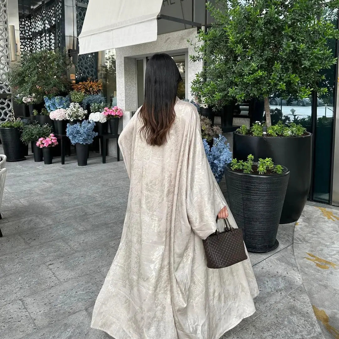 Muslim Fashion Bronzing Robe Abaya Outer Wear Cj dropshipping