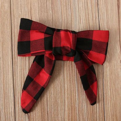 Girls' long-sleeved plaid one-piece two-piece suit eprolo