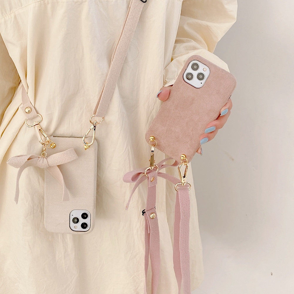 Compatible with Apple, Plush diagonal lanyard for iphone