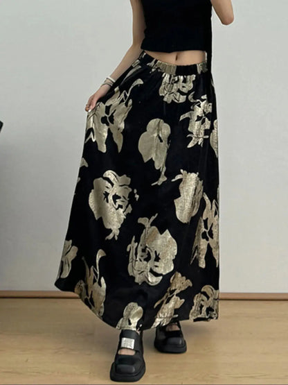 Printed Wide Leg Skirt Trendsi