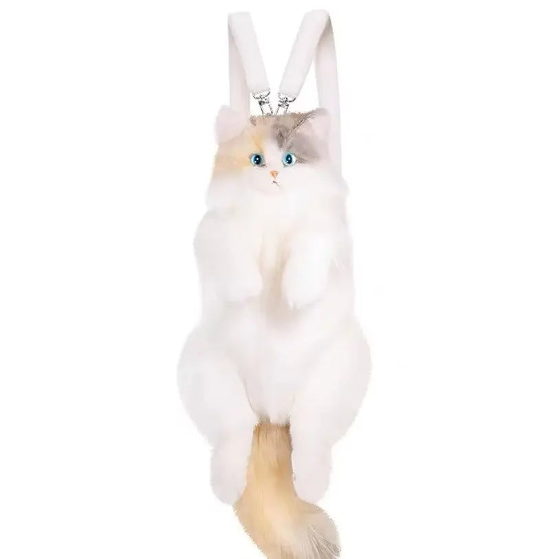 Unique Calico Cat Backpack, Doubles as a Plush Toy and Functional Bag eprolo