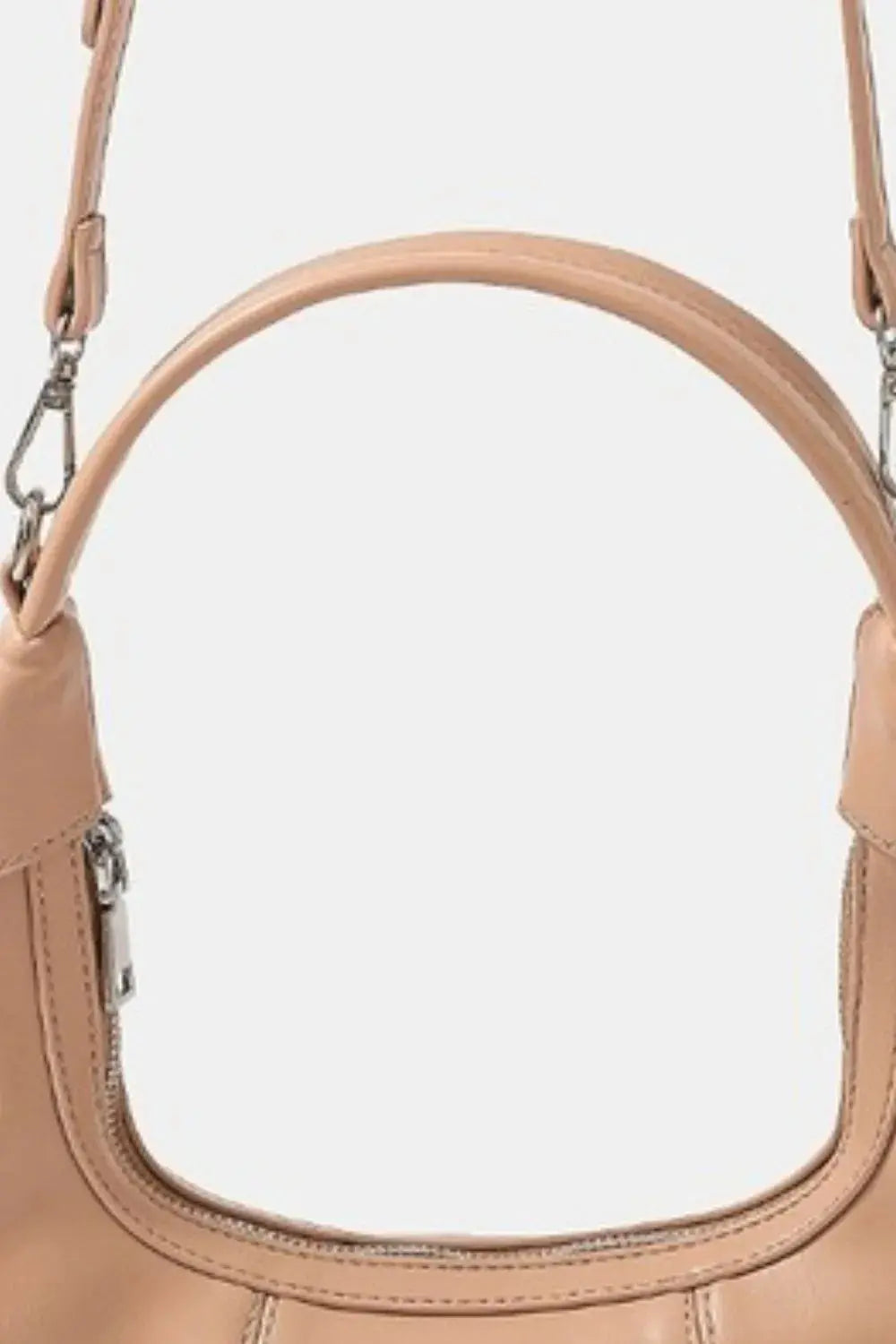 Fame Faux Leather Round Multi Panel Hand Bag Trendsi