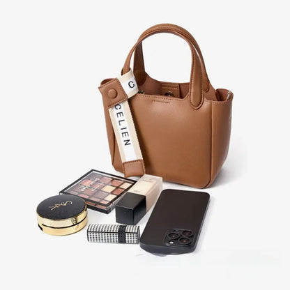 Cattlehide Leather Cross Body Bucket Bag Easy Bazaar