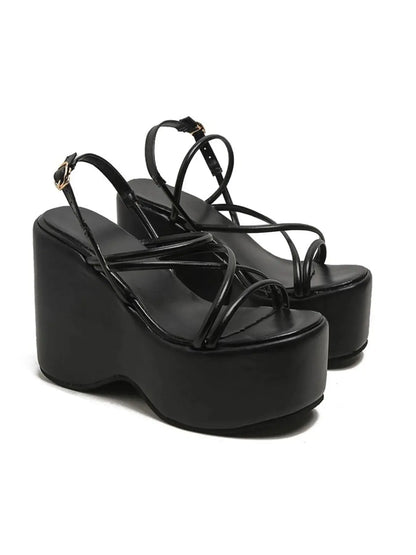 Strappy Platform Wedge Sandals Trendsi