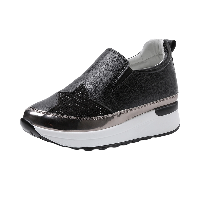 Black rhinestone loafers women's shoes close up detail platform sole