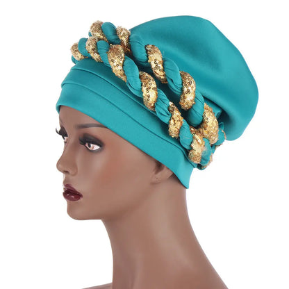 Muslim Double Sequined Turban Hat Easy Bazaar