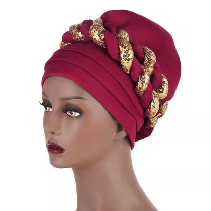 Muslim Double Sequined Turban Hat Easy Bazaar