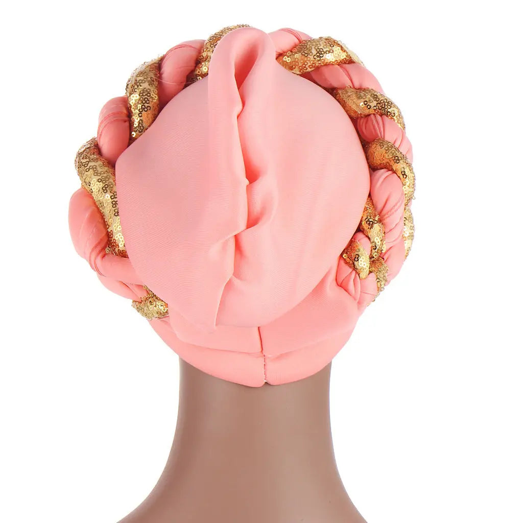 Muslim Double Sequined Turban Hat Easy Bazaar