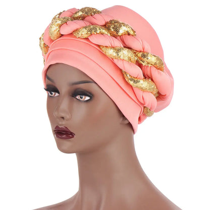 Muslim Double Sequined Turban Hat Easy Bazaar