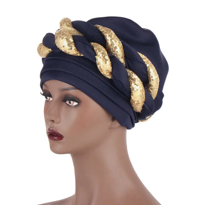 Muslim Double Sequined Turban Hat Easy Bazaar