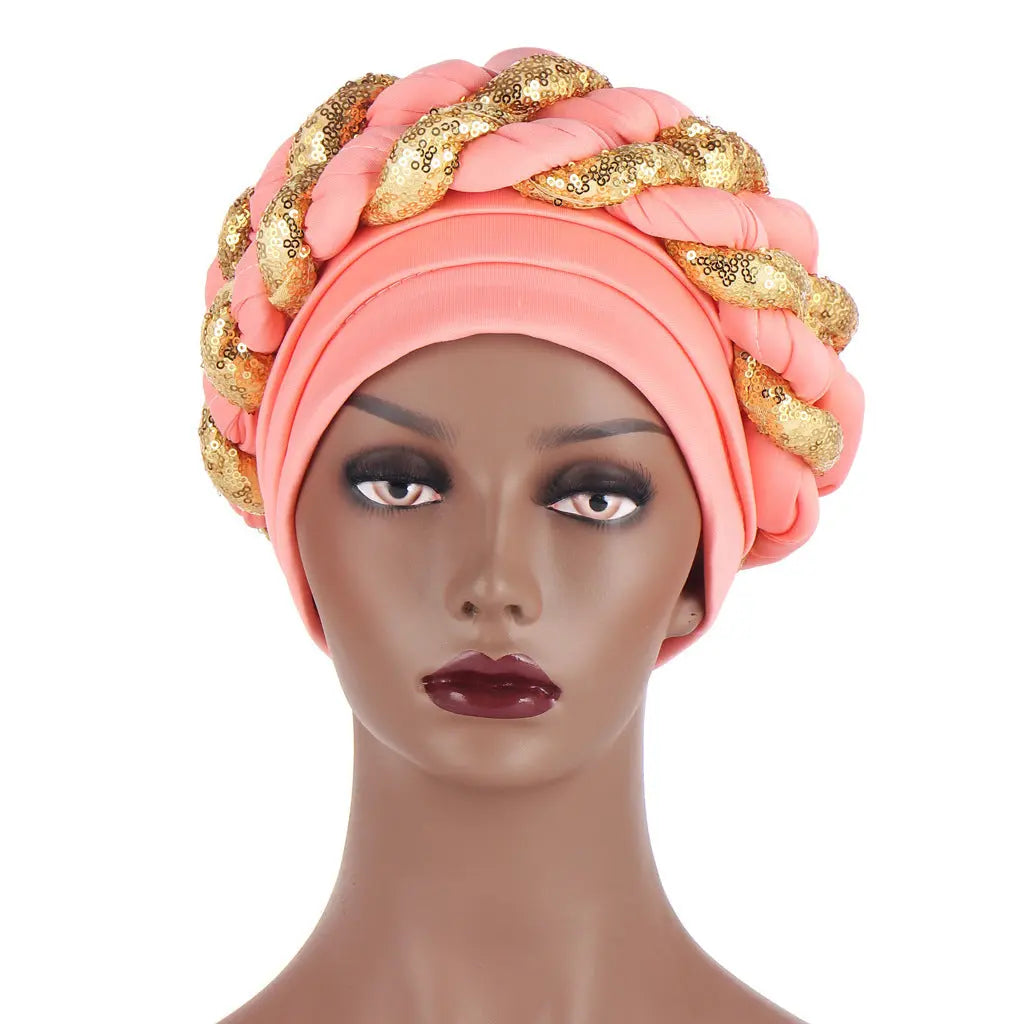 Muslim Double Sequined Turban Hat Easy Bazaar