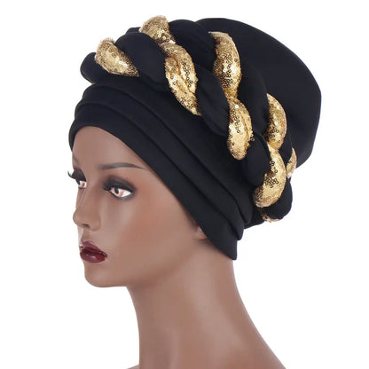 Muslim Double Sequined Turban Hat Easy Bazaar