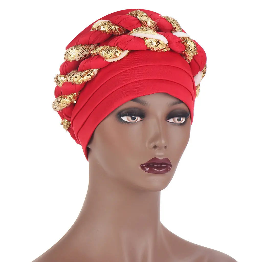 Muslim Double Sequined Turban Hat Easy Bazaar