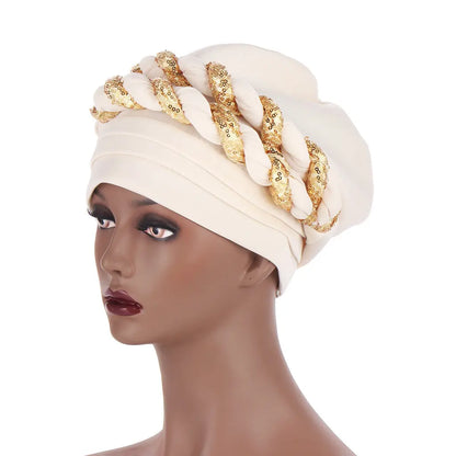 Muslim Double Sequined Turban Hat Easy Bazaar