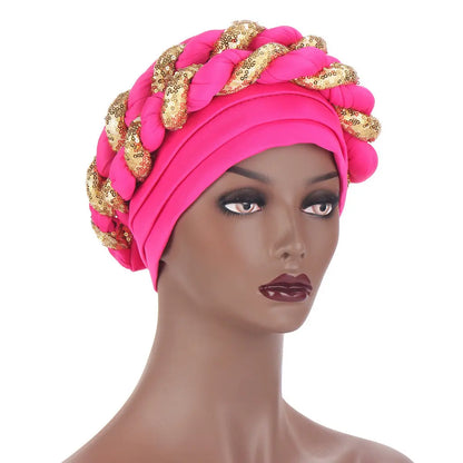 Muslim Double Sequined Turban Hat Easy Bazaar