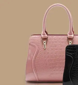 Factory Bag New Women"S Bag European And American Crocodile Skin Handbag Smiling Face Lady Bag Shoulder Bag Wholesale Easy Bazaar