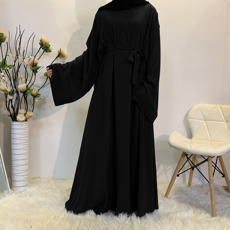 Cross Border long abaya for girls black traditional Islamic dress
