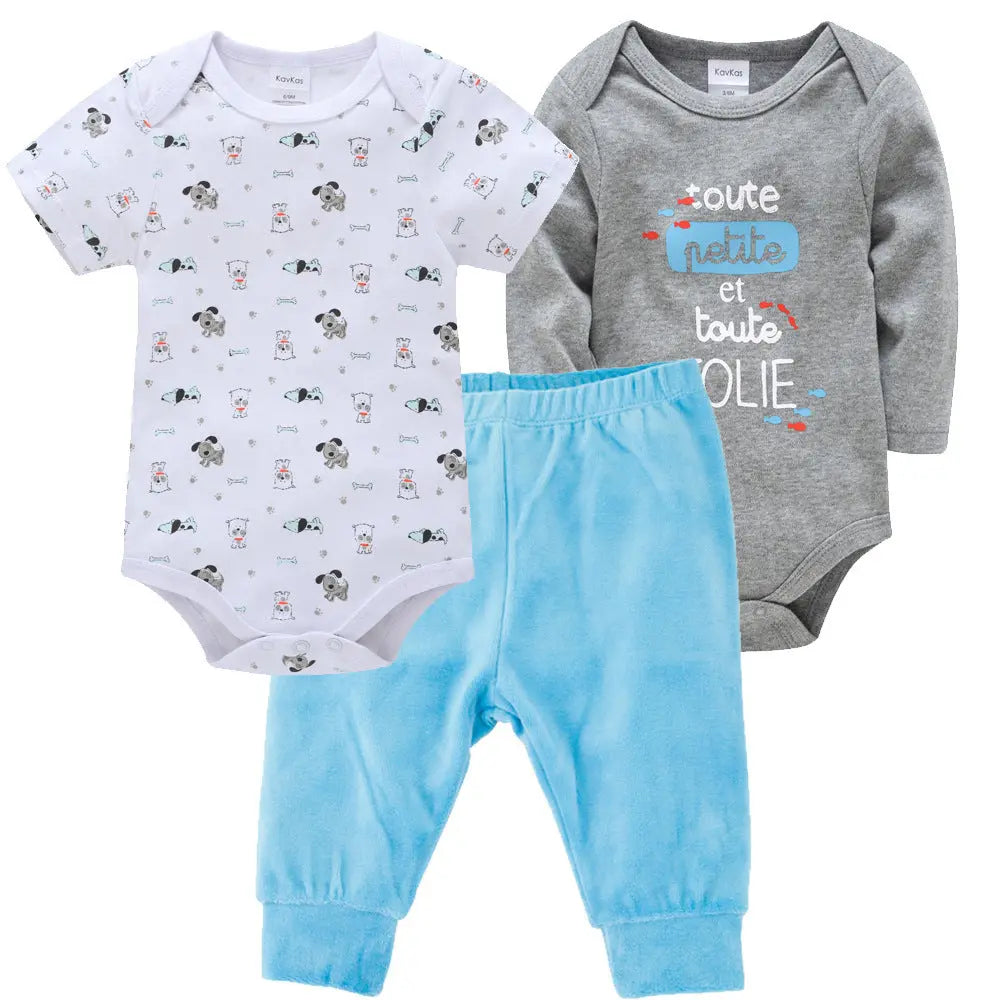 Solid Color Korean Newborn Baby Clothes Kids Set eprolo