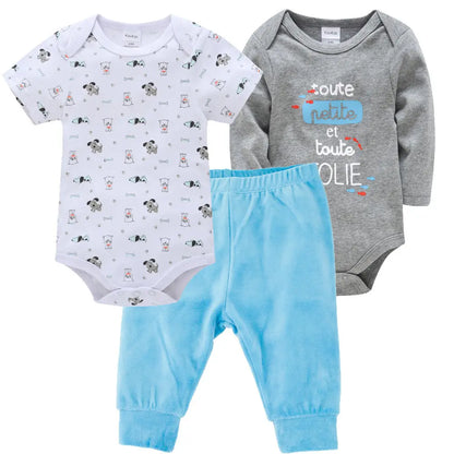 Solid Color Korean Newborn Baby Clothes Kids Set eprolo