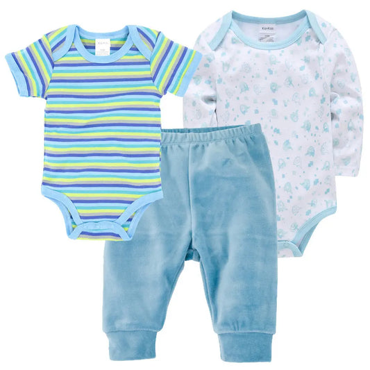 Solid Color Korean Newborn Baby Clothes Kids Set eprolo