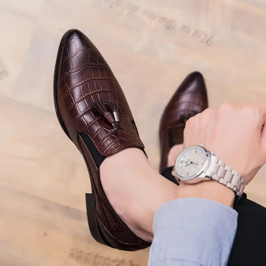 Pointed leather shoes for men Easy Bazaar
